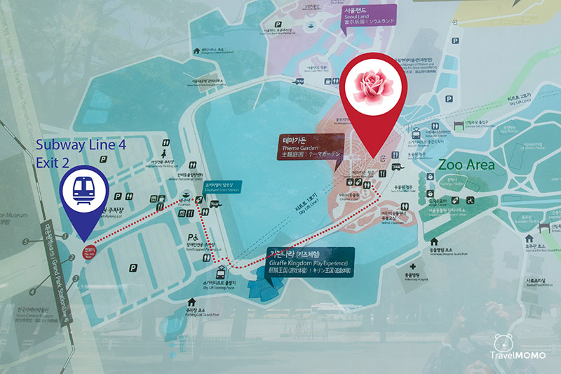 Map of Seoul Grand Park 首爾大公園地圖