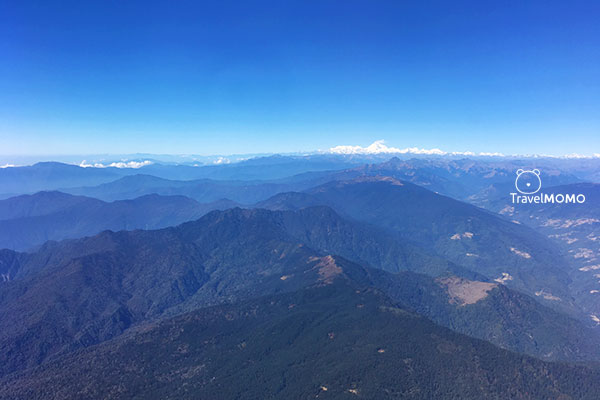 Mountain range en route to Paro